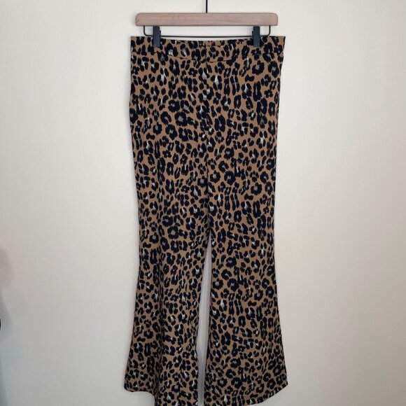 Bardot Leopard Print Flare Pants‎ Size 8 Bell Bottoms Y2K 70s Retro Animal Print - Picture 3 of 11